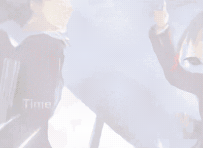 Man And Woman Standing Next To Each Other Saying Time GIF