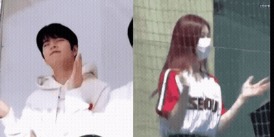 Man And Woman Standing Next To Each Other GIF