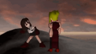 Man And Woman Standing On Hilltop GIF