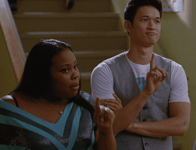 Man And Woman Standing On Stairs GIF