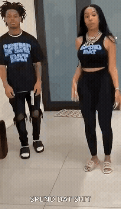 Man And Woman Standing On Tiled Floor GIF