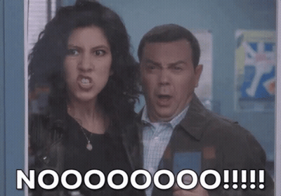 Man And Woman Standing Saying Noooooo GIF
