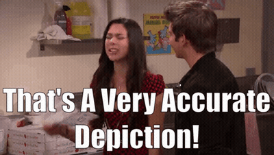 Man And Woman Standing That's A Very Accurate Depiction GIF