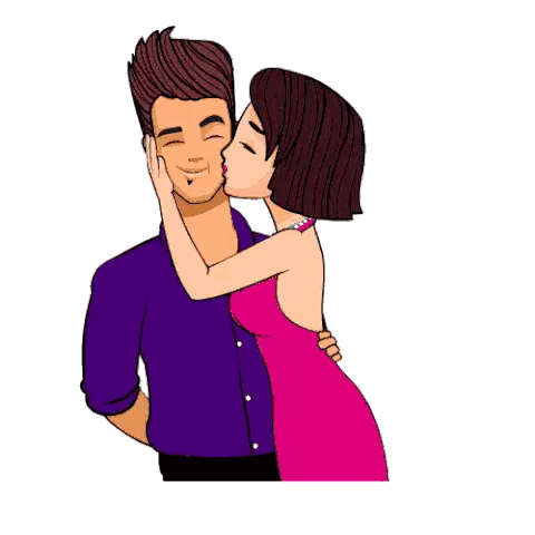 Man And Woman Standing Together Sticker