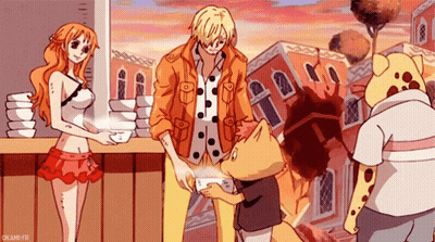 Man And Woman Standing Together From One Piece GIF