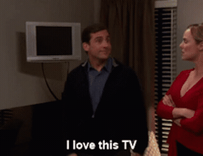 Man And Woman Standing Together Saying I Love This TV GIF