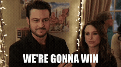 Man And Woman Standing We're Gonna Win GIF