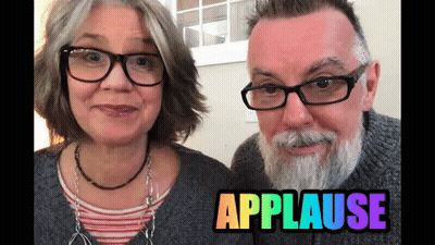 Man And Woman Standing With Applause GIF