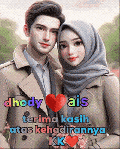 Man And Woman Standing With Dhody Ais GIF