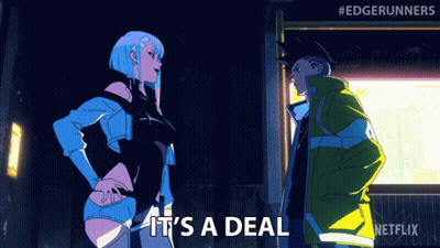Man And Woman Standing With It's A Deal GIF