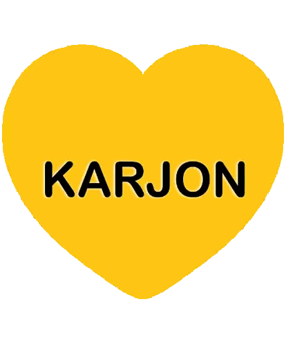 Man And Woman Standing With Karjon Text Sticker