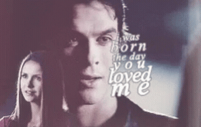 Man And Woman Standing With Quote I Was Born The Day You Loved Me GIF