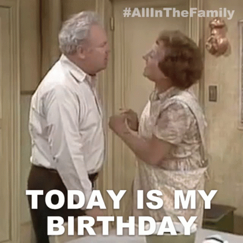 Man and Woman Standing With Today Is My Birthday Text