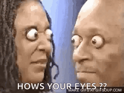 Man And Woman Staring With Big Eyes GIF
