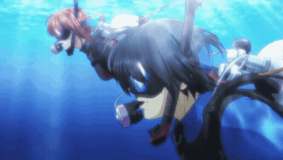 Man And Woman Swimming In Ocean GIF