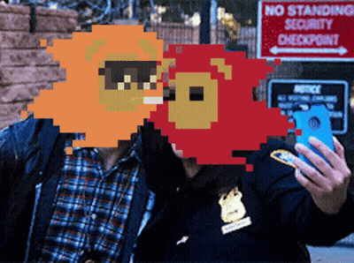 Man And Woman Taking Selfie At No Standing Security Checkpoint GIF