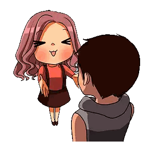 Man And Woman Talking Sticker