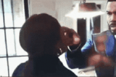 Man And Woman Talking By Window Woman With Hoop Earrings GIF