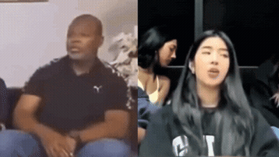 Man And Woman Talking On Couch GIF