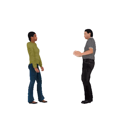 Man And Woman Talking Sticker