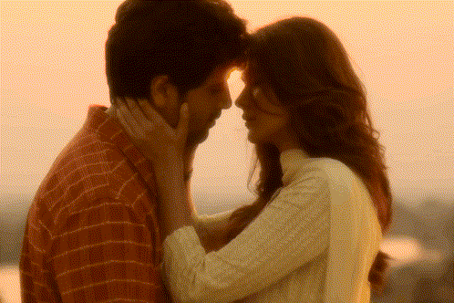 Man And Woman Touching Foreheads Eyes Closed GIF
