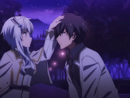 Man And Woman Touching Foreheads Saying There There GIF