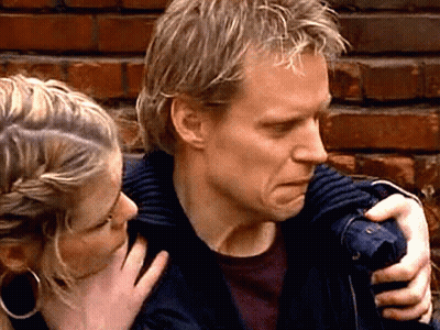 Man And Woman Touching Shoulder GIF