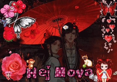 Man And Woman Under Umbrella Hej Nova GIF