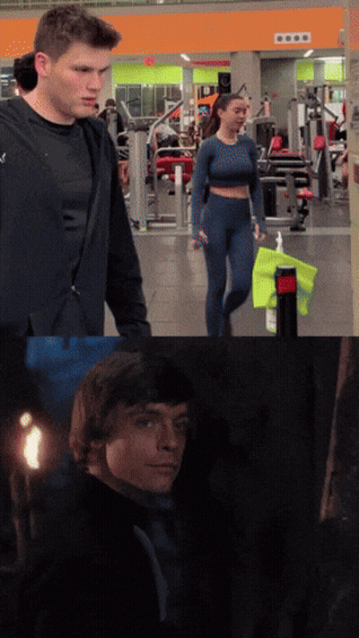 Man And Woman Walking In Gym GIF
