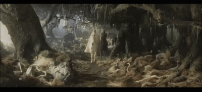 Man And Woman Walking Through Forest GIF