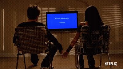 Man And Woman Watching Satellite Signal GIF