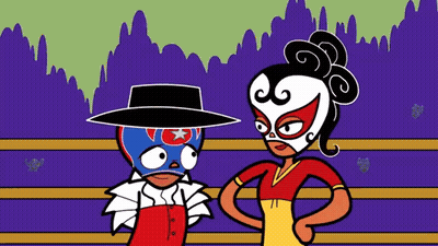 Man And Woman Wearing Masks GIF