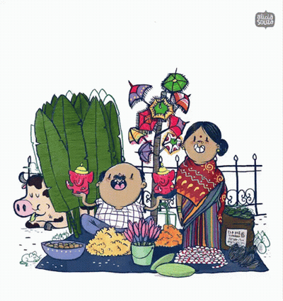 Man And Woman With Cow Saying Buzza Souza GIF