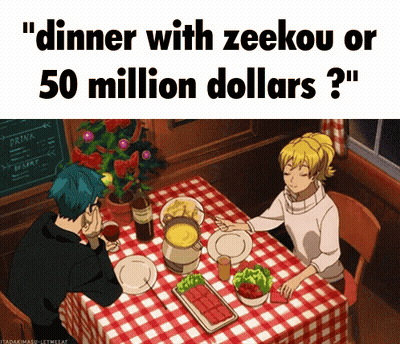 Man And Woman With Dinner Zeekou Or 50 Million GIF