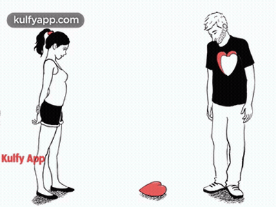 Man And Woman With Heart Shirts GIF