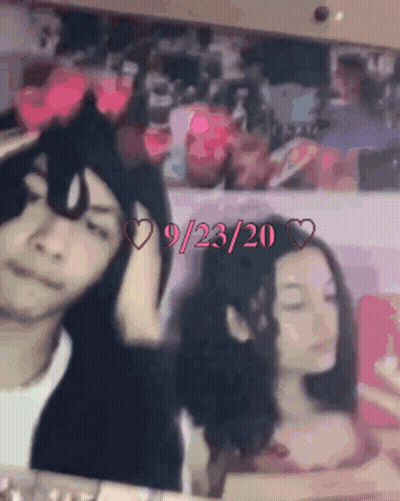 Man And Woman With Hearts On Heads 9/25/20 GIF