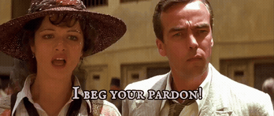 Man And Woman With I Beg Your Pardon GIF
