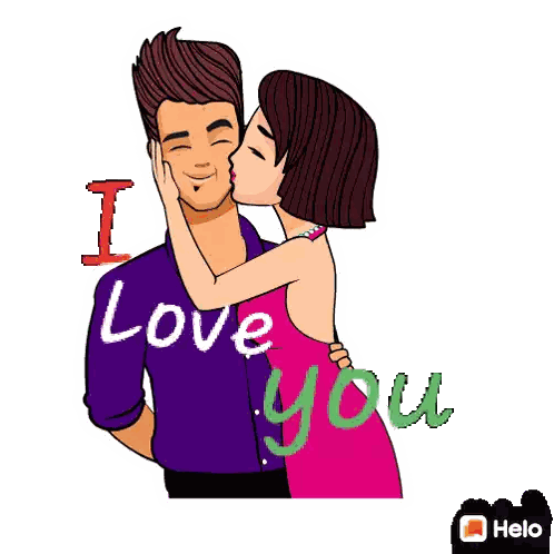 Man And Woman With I Love You Sticker