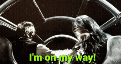 Man And Woman With Im On My Way GIF