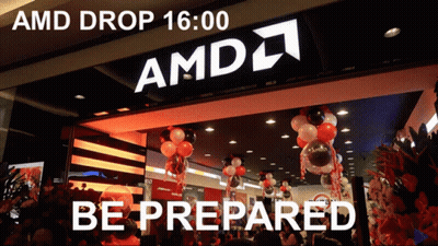 Man And Woman With Ryzen On Red Background GIF