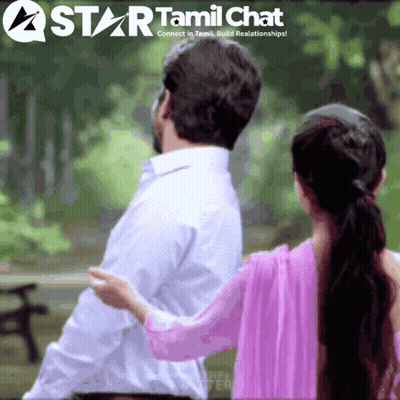 Man And Woman With Star Tamil Chat Logo GIF