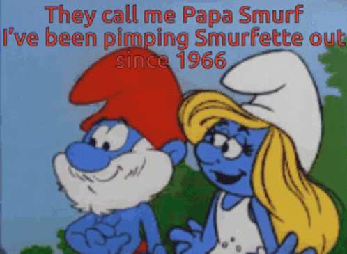 Man And Woman With They Call Me Papa Smurf GIF