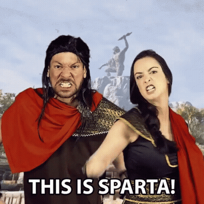 Man And Woman With This Is Sparta GIF