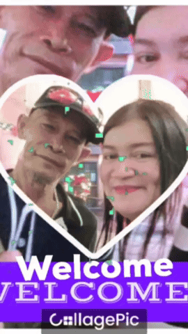 Man And Woman With Welcome Welcome Collagepic GIF