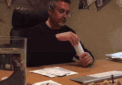 Man Angry With Glitter Bomb GIF