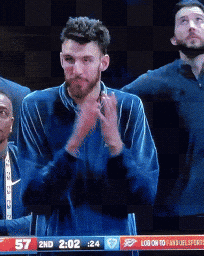 Man Applauds During Basketball Game GIF