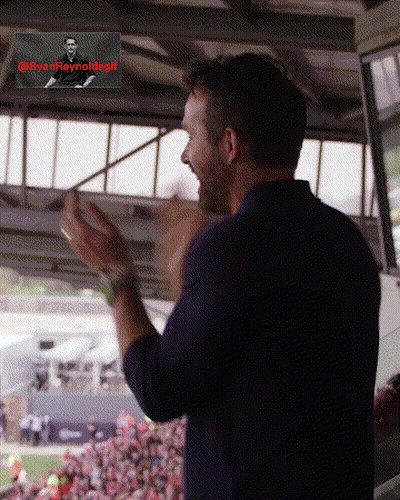 Man Applauds In Front Of Ryan Reynolds Girl GIF