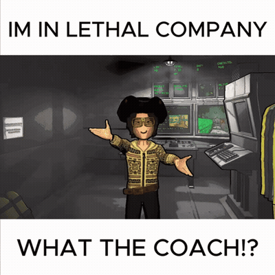 Man Arms Outstretched Saying Im In Lethal Company What The Coach GIF