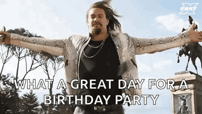 Man Arms Outstretched What Great Day Birthday Party GIF