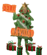 Man As Christmas Tree Feliz Navidad Sticker